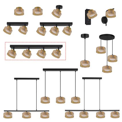 Brilagi - LED Lámpara de focos AURA LUX 4xGX53/30W/230V negro/dorado