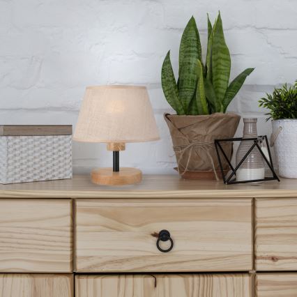 Brilagi - LED Lámpara de mesa ANTHONY 1xE27/60W/230V roble/beige