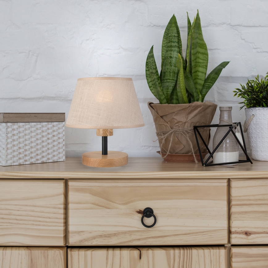Brilagi - LED Lámpara de mesa ANTHONY 1xE27/60W/230V roble/beige