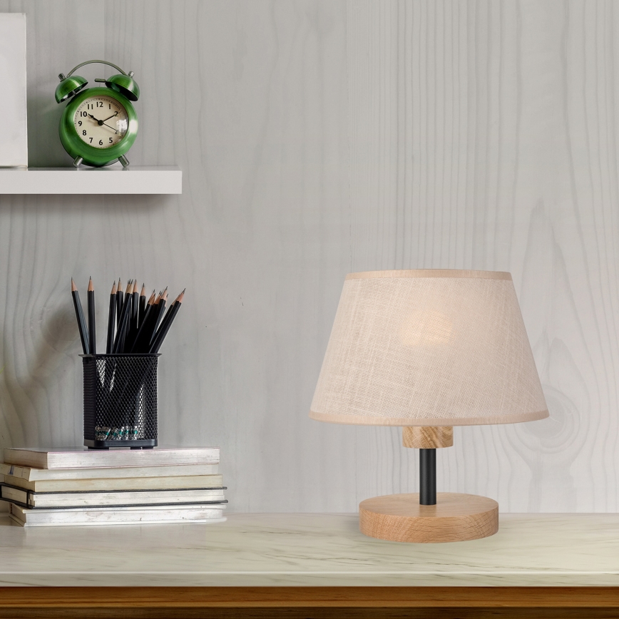 Brilagi - LED Lámpara de mesa ANTHONY 1xE27/60W/230V roble/beige
