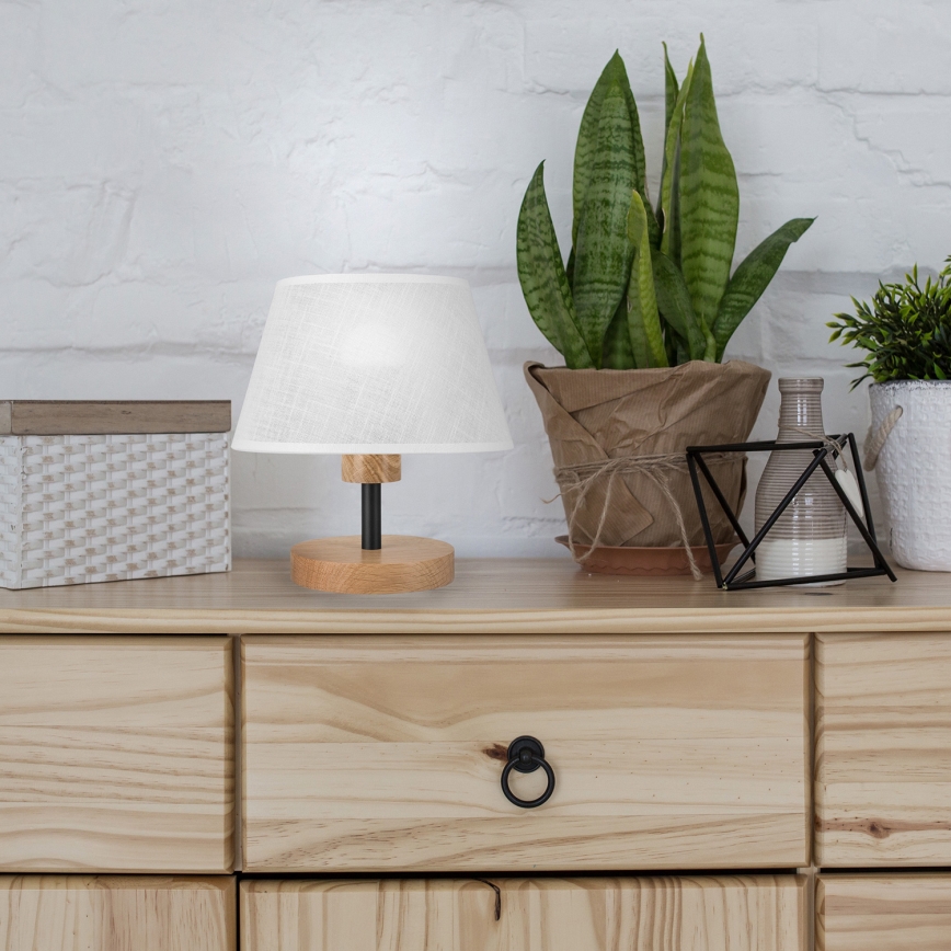 Brilagi - LED Lámpara de mesa ANTHONY 1xE27/60W/230V roble/blanco