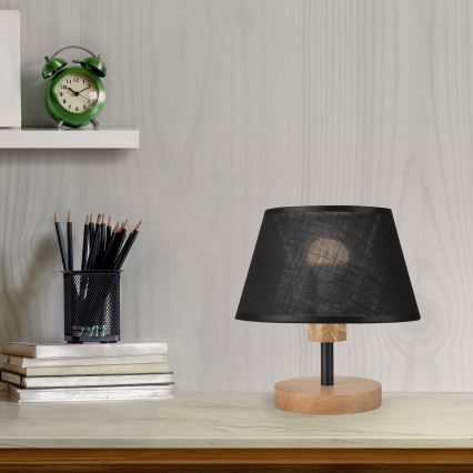 Brilagi - LED Lámpara de mesa ANTHONY 1xE27/60W/230V roble/negro