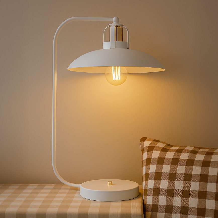 Brilagi - LED Lámpara de mesa FLAMENGO 1xE27/60W/230V blanco