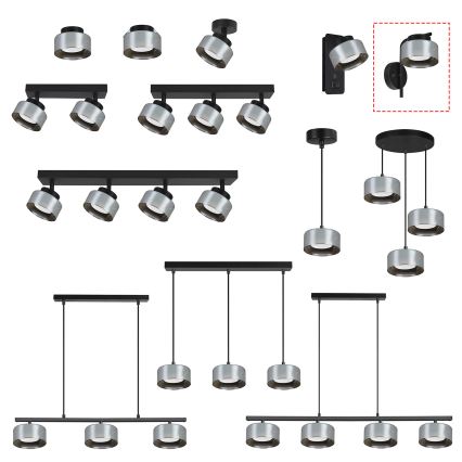 Brilagi - LED Lámpara de pared AURA LUX 1xGX53/30W/230V negro/ahumado