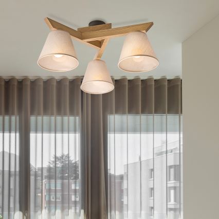 Brilagi - LED  Lámpara de techo ANTHONY 3xE14/40W/230V roble/beige
