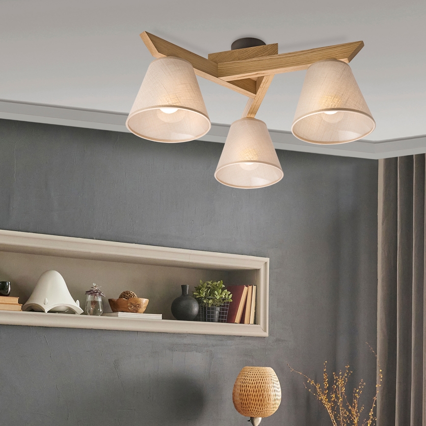 Brilagi - LED  Lámpara de techo ANTHONY 3xE14/40W/230V roble/beige