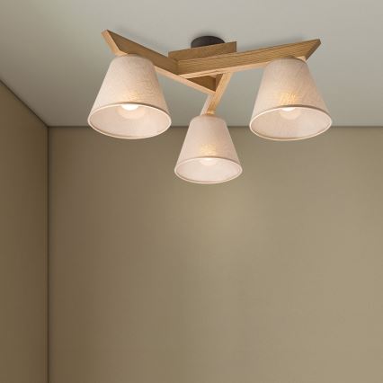 Brilagi - LED  Lámpara de techo ANTHONY 3xE14/40W/230V roble/beige