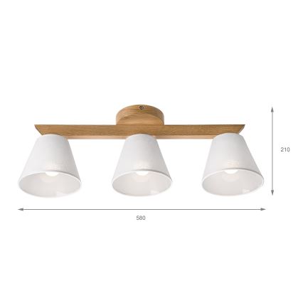 Brilagi - LED  Lámpara de techo ANTHONY 3xE14/40W/230V roble/blanco