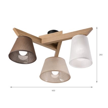 Brilagi - LED  Lámpara de techo ANTHONY 3xE14/40W/230V roble