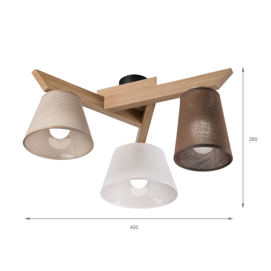 Brilagi - LED  Lámpara de techo ANTHONY 3xE14/40W/230V roble