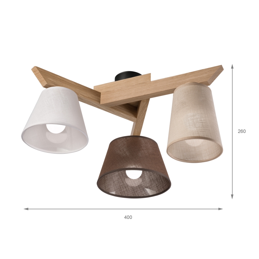 Brilagi - LED  Lámpara de techo ANTHONY 3xE14/40W/230V roble