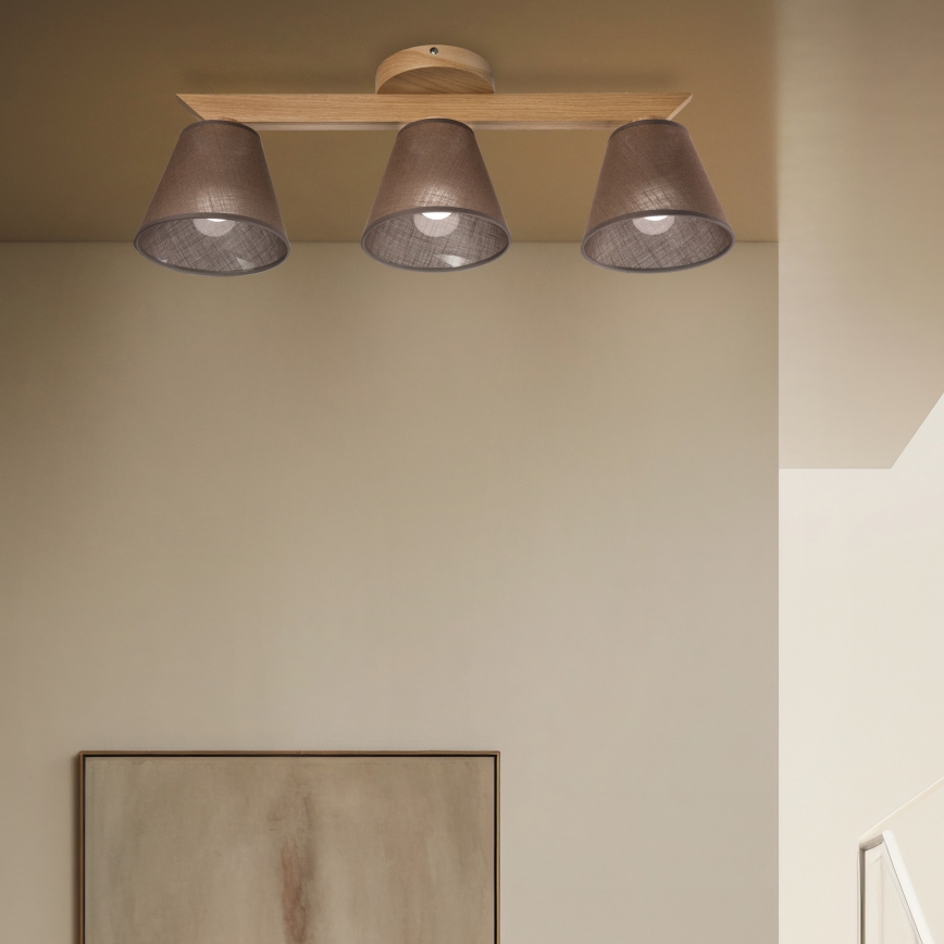 Brilagi - LED  Lámpara de techo ANTHONY 3xE14/40W/230V roble/marrón