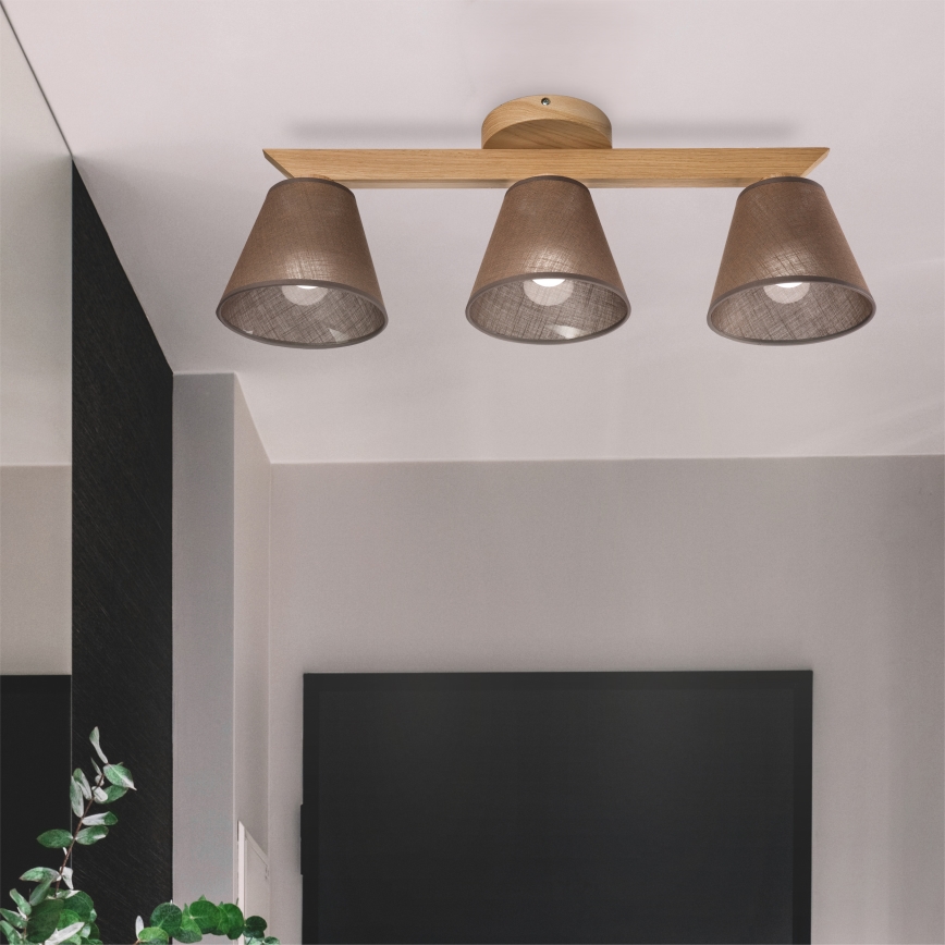 Brilagi - LED  Lámpara de techo ANTHONY 3xE14/40W/230V roble/marrón
