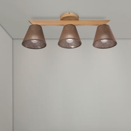 Brilagi - LED  Lámpara de techo ANTHONY 3xE14/40W/230V roble/marrón