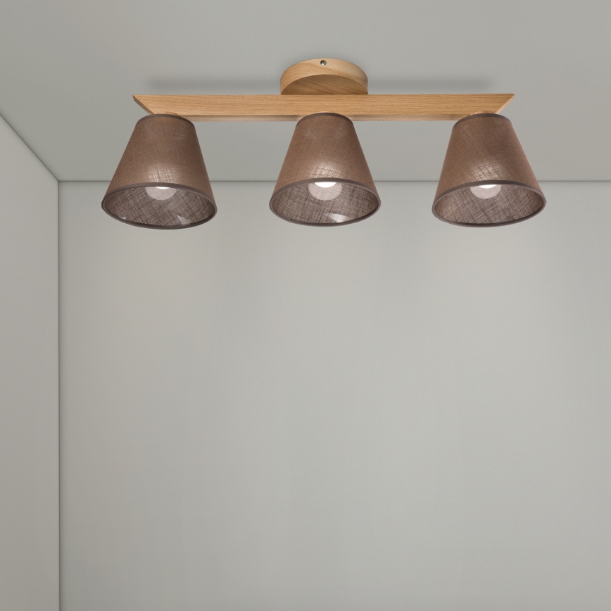 Brilagi - LED  Lámpara de techo ANTHONY 3xE14/40W/230V roble/marrón