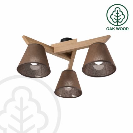 Brilagi - LED  Lámpara de techo ANTHONY 3xE14/40W/230V roble/marrón