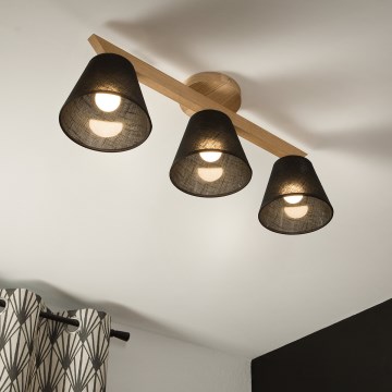 Brilagi - LED  Lámpara de techo ANTHONY 3xE14/40W/230V roble/negro