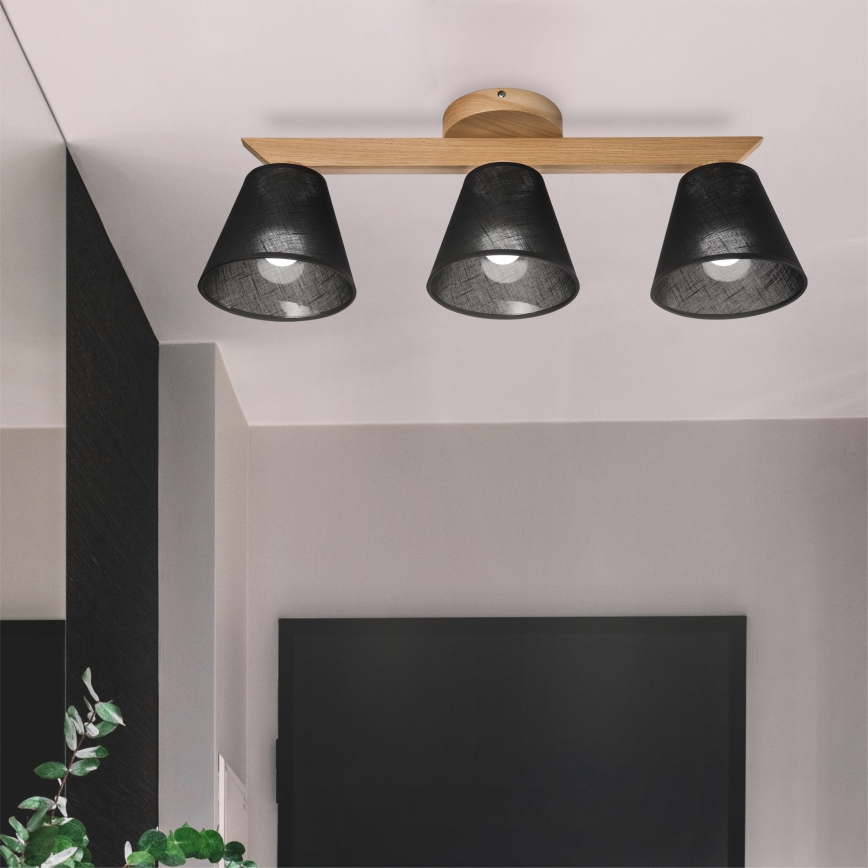 Brilagi - LED  Lámpara de techo ANTHONY 3xE14/40W/230V roble/negro