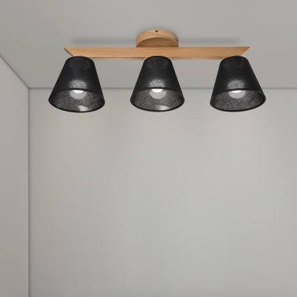 Brilagi - LED  Lámpara de techo ANTHONY 3xE14/40W/230V roble/negro