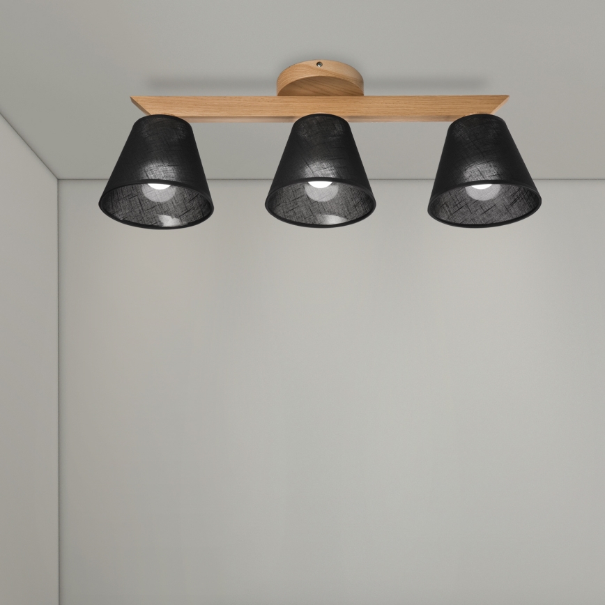 Brilagi - LED  Lámpara de techo ANTHONY 3xE14/40W/230V roble/negro