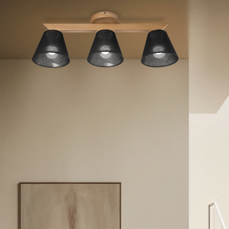 Brilagi - LED  Lámpara de techo ANTHONY 3xE14/40W/230V roble/negro