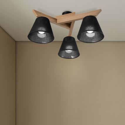 Brilagi - LED  Lámpara de techo ANTHONY 3xE14/40W/230V roble/negro