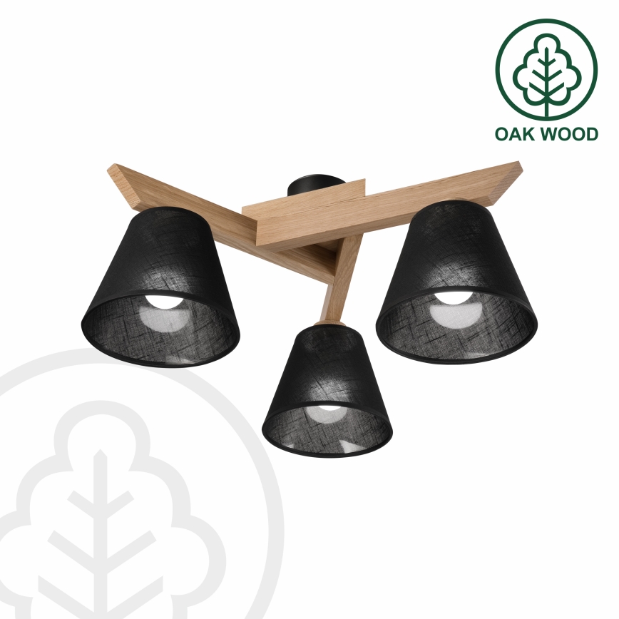 Brilagi - LED  Lámpara de techo ANTHONY 3xE14/40W/230V roble/negro