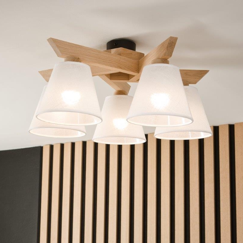 Brilagi - LED  Lámpara de techo ANTHONY 5xE14/40W/230V roble/blanco