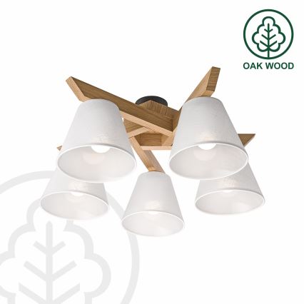 Brilagi - LED  Lámpara de techo ANTHONY 5xE14/40W/230V roble/blanco