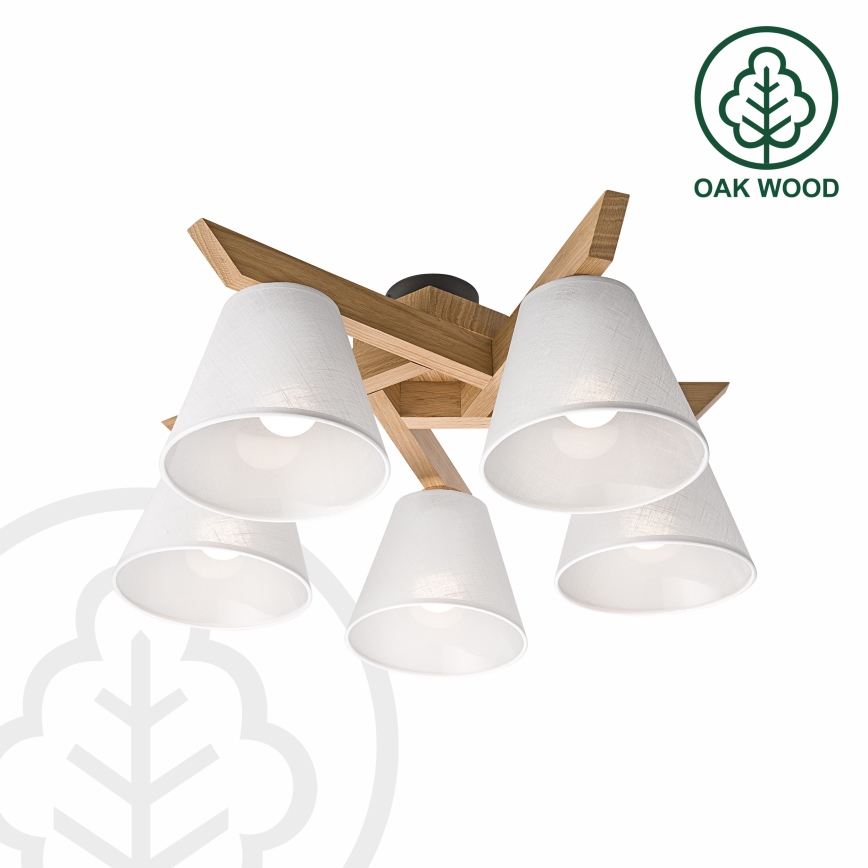 Brilagi - LED  Lámpara de techo ANTHONY 5xE14/40W/230V roble/blanco