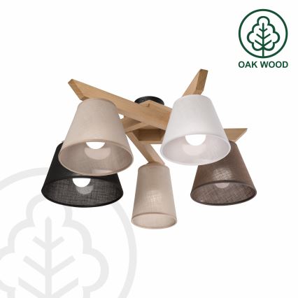 Brilagi - LED  Lámpara de techo ANTHONY 5xE14/40W/230V roble
