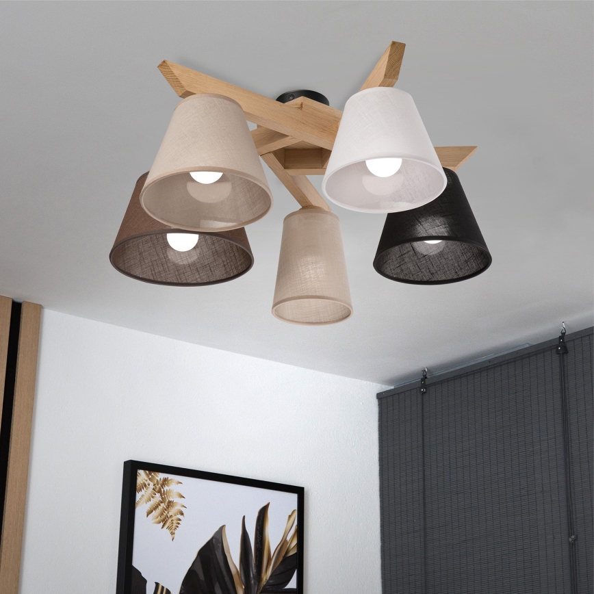 Brilagi - LED  Lámpara de techo ANTHONY 5xE14/40W/230V roble