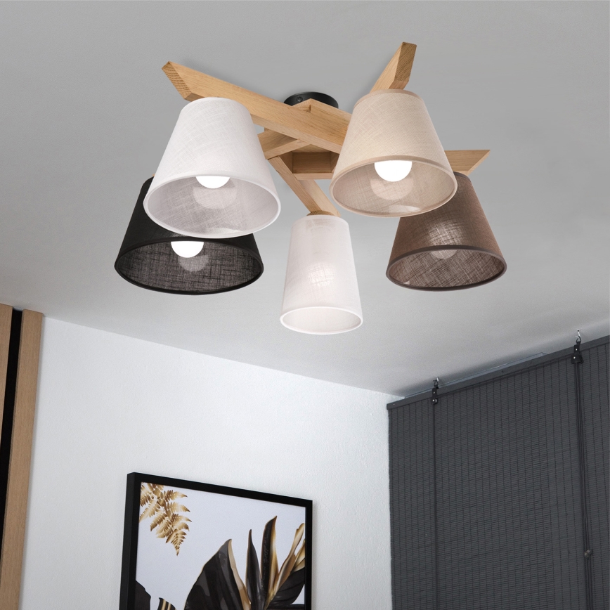 Brilagi - LED  Lámpara de techo ANTHONY 5xE14/40W/230V roble