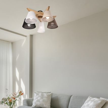Brilagi - LED  Lámpara de techo ANTHONY 5xE14/40W/230V roble
