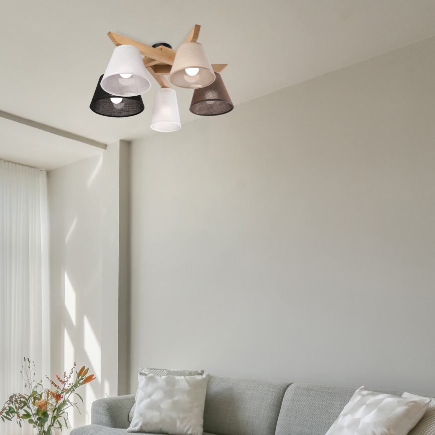 Brilagi - LED  Lámpara de techo ANTHONY 5xE14/40W/230V roble