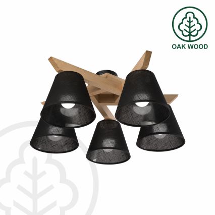 Brilagi - LED  Lámpara de techo ANTHONY 5xE14/40W/230V roble/negro
