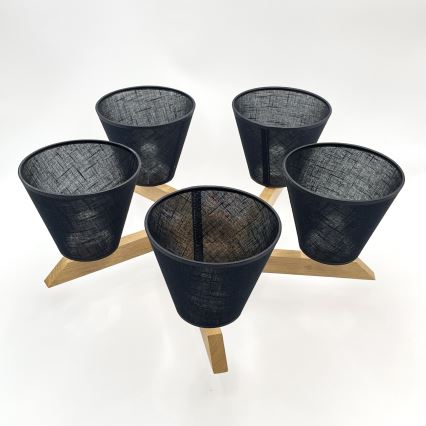 Brilagi - LED  Lámpara de techo ANTHONY 5xE14/40W/230V roble/negro