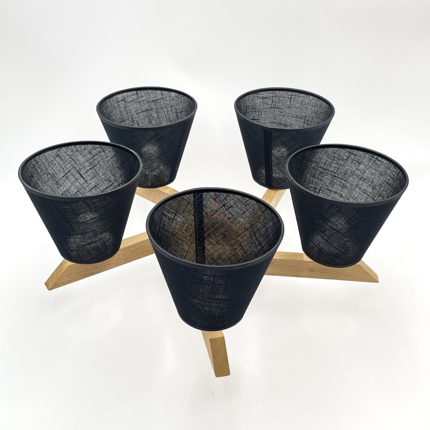 Brilagi - LED  Lámpara de techo ANTHONY 5xE14/40W/230V roble/negro