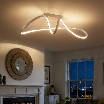 Brilagi - Plafón LED regulable TWISTER LED/60W/230V 3000-6000K beige + control remoto