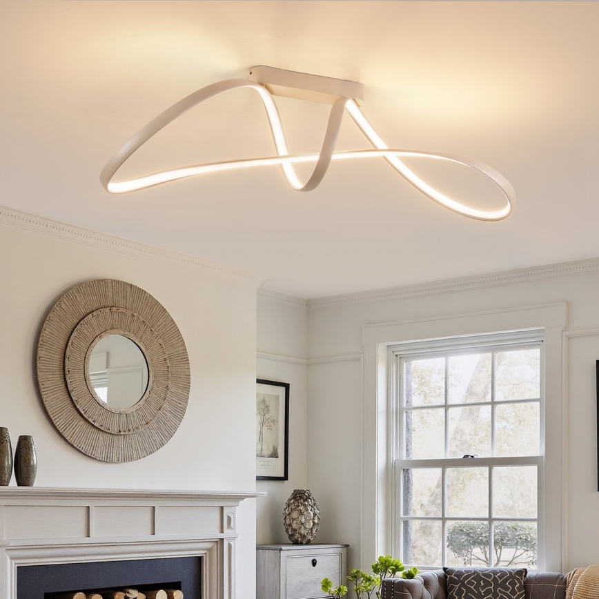 Brilagi - Plafón LED regulable TWISTER LED/60W/230V 3000-6000K beige + control remoto