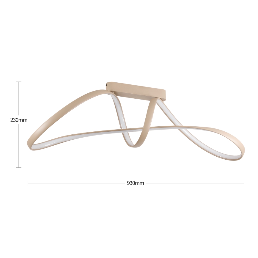 Brilagi - Plafón LED regulable TWISTER LED/60W/230V 3000-6000K beige + control remoto