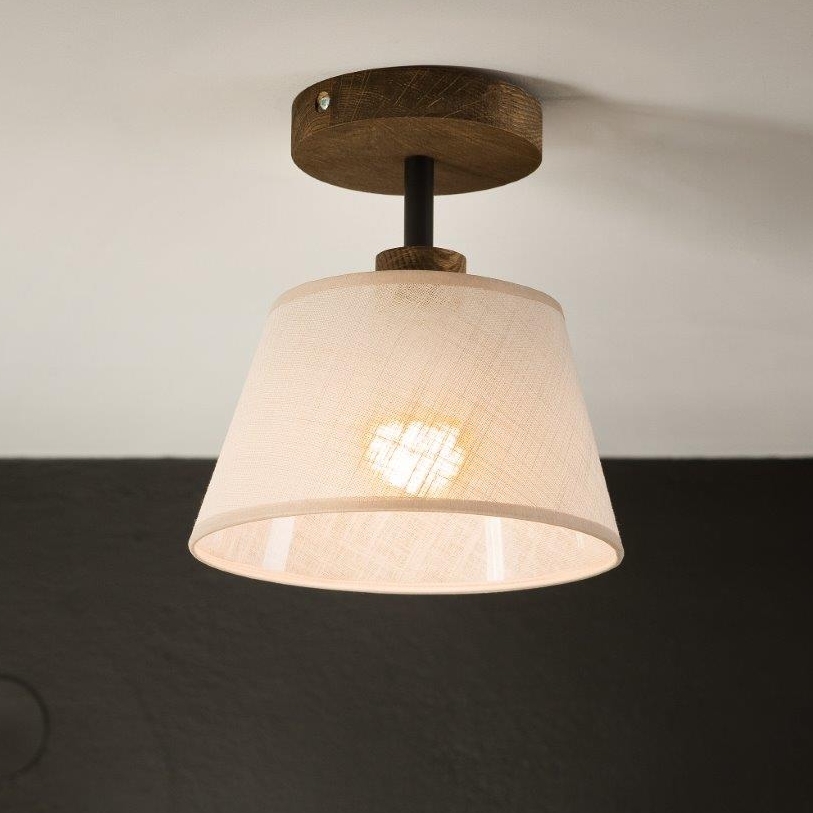 Brilagi - LED Lámpara de techo empotrada ANTHONY 1xE14/60W/230V roble nogal/beige