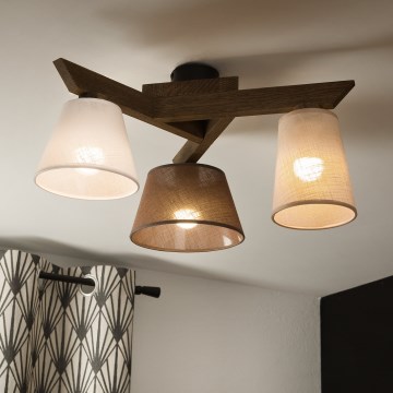 Brilagi - LED Lámpara de techo empotrada ANTHONY 3xE14/40W/230V roble nogal