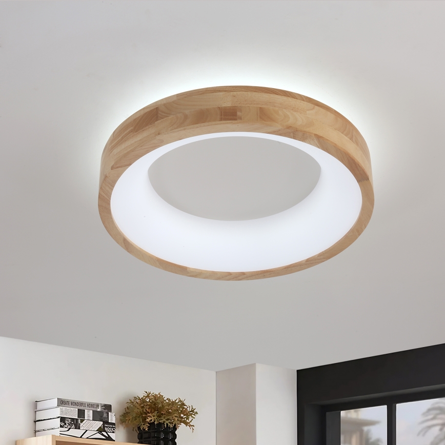 Brilagi - Luminaria de techo LED FALCON WOOD LED/30W/230V 3000/4000/6000K Ø 45 cm madera