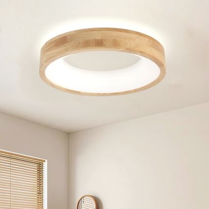 Brilagi - Luminaria de techo LED FALCON WOOD LED/30W/230V 3000/4000/6000K Ø 45 cm madera