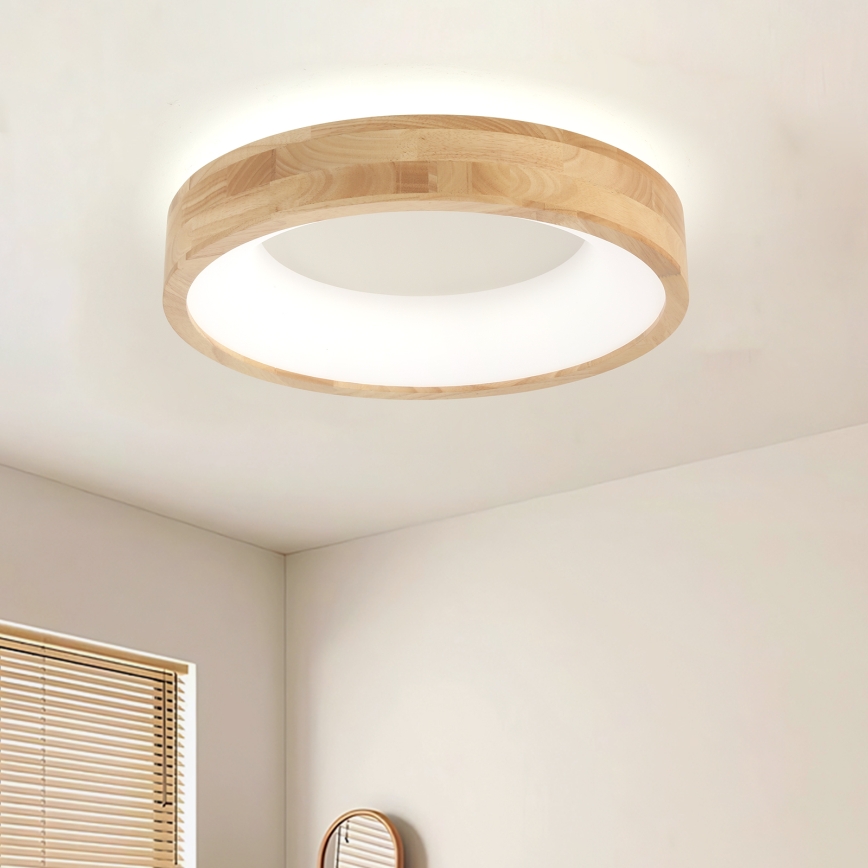 Brilagi - Luminaria de techo LED FALCON WOOD LED/30W/230V 3000/4000/6000K Ø 45 cm madera