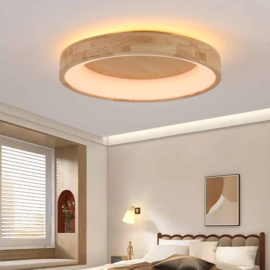 Brilagi - Plafón LED FALCON WOOD LED/40W/230V 3000/4000/6000K Ø 60 cm madera