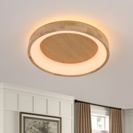 Brilagi - Plafón LED FALCON WOOD LED/40W/230V 3000/4000/6000K Ø 60 cm madera