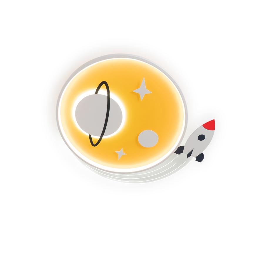 Brilagi - Lámpara de techo infantil LED STARSHIP LED/64W/230V 3000/4500/6000K amarilla