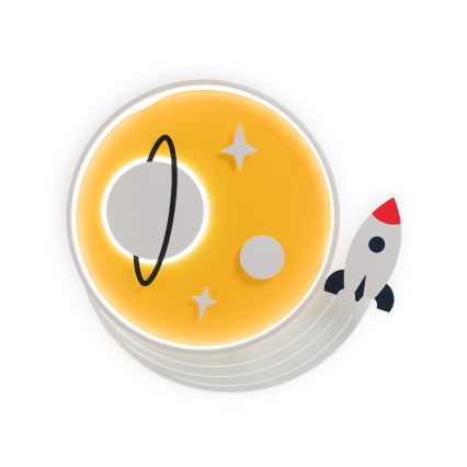 Brilagi - Lámpara de techo infantil LED STARSHIP LED/64W/230V 3000/4500/6000K amarilla
